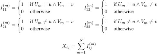 Contingency table as sum over indicator variables