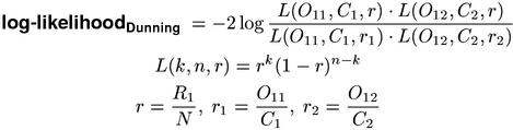 log-likelihood (Dunning, 1993)